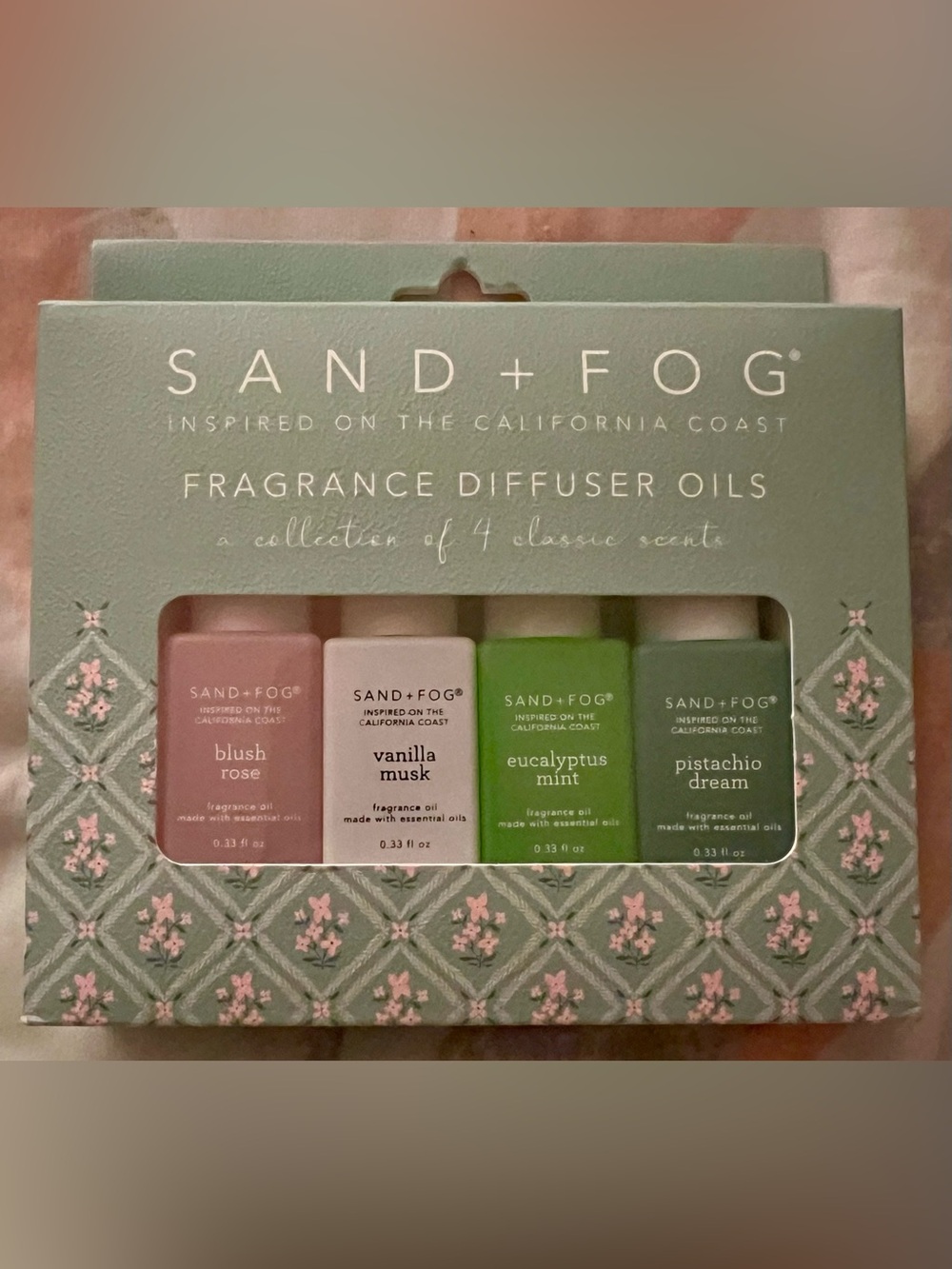S&F Blush Rose, Vanilla Musk, Eucalyptus Mint & Pistachio Dream Diffuser Oils